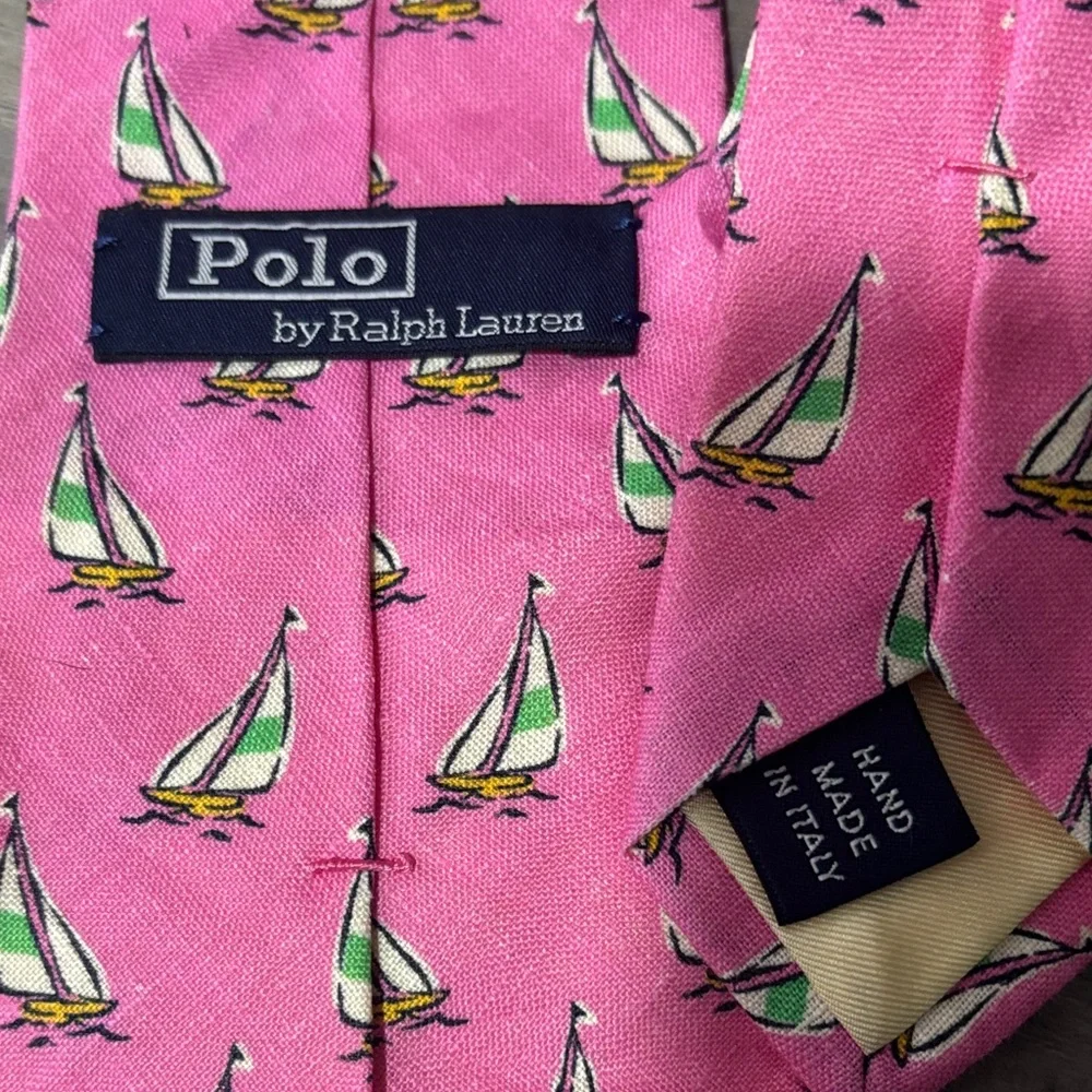 Ralph Lauren Pink Sailboat Kids Tie